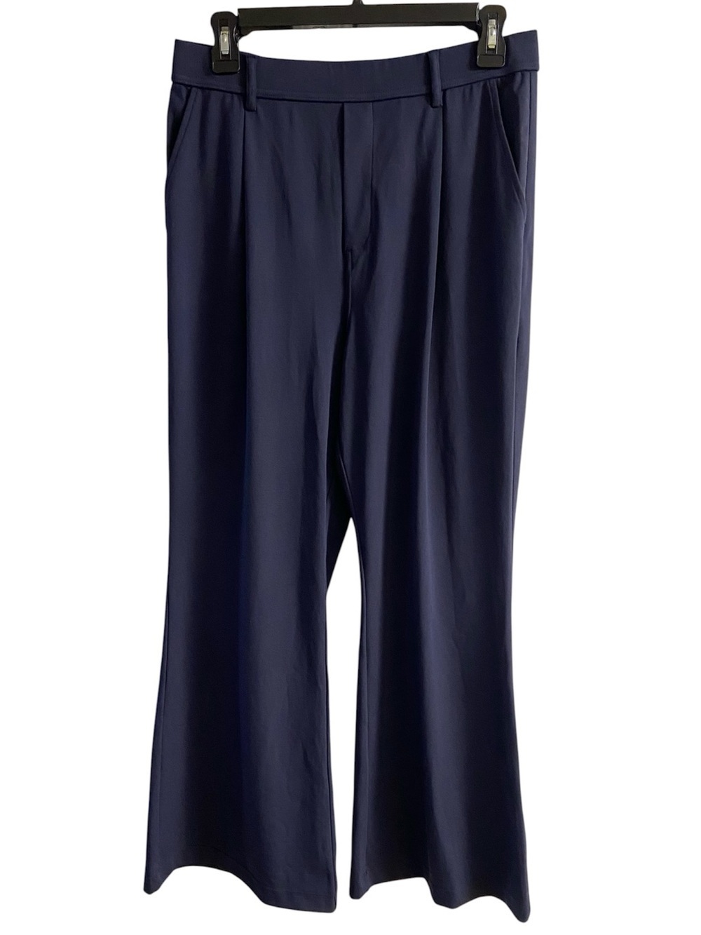 Halara navy trousers pull on pants flare leg Medium NWT